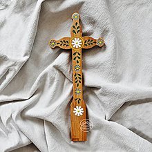 Dekorácie - Kríž drevený 30cm farebný List - 16580048_