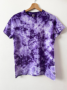 Topy, tričká, tielka - Batikované tričko - fialové - 16580185_