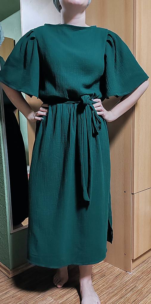Šaty - MUŠELÍN - zelené