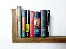 Nábytok - Minimalistická polica na knihy z dubového dreva - 16579654_