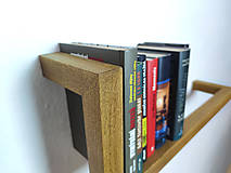 Nábytok - Minimalistická polica na knihy z dubového dreva - 16579656_