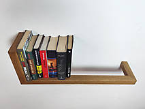 Nábytok - Minimalistická polica na knihy z dubového dreva - 16579659_