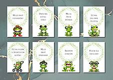 Papiernictvo - Rozkošné míľnikové kartičky s motívom žabky - dievča - 16580769_