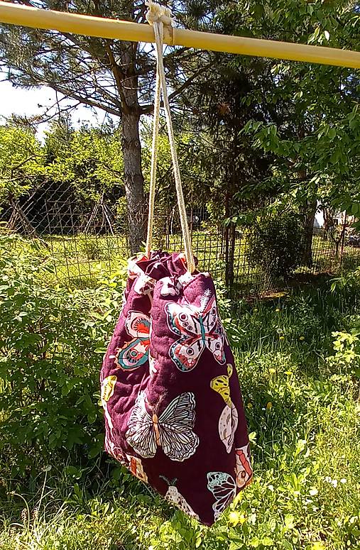 Obalový materiál - Vrecúško na všeličo (v: 30cm, š: 23cm - Bordová) - 16581463_