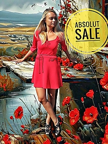 Šaty - ABSOLUTH.  SALE červené mini - 16581402_