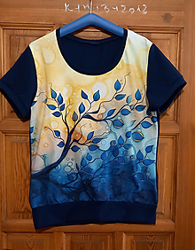 Topy, tričká, tielka - Tričko - modrý strom S - XXXL - 16581673_