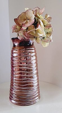 Dekorácie - Keramická váza metalíza - 16581202_