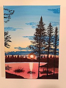 Obrazy - západ slnka - jazero - 16582242_