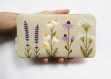 Peňaženky - Peňaženka - Kvety (ručne maľovaná) - 16583519_