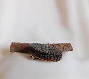 Brošne - drevená vypaľovaná vintage brošňa lúče slnka - 16582887_