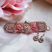 Sady šperkov - Ružová súprava shibori - 16583515_