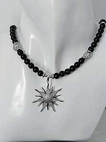 Sady šperkov - Set náhrdelník a náušnice "Black sunset" - 16583571_