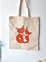 Nákupné tašky - •ručne maľovaná plátená taška - Líšky• - 16582908_