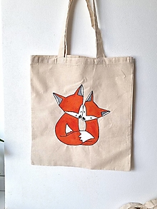 Nákupné tašky - •ručne maľovaná plátená taška - Líšky• - 16582908_