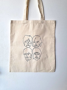 Nákupné tašky - •ručne maľovaná plátená taška - Beatles• - 16582971_