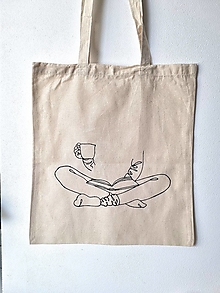 Nákupné tašky - •ručne maľovaná plátená taška - Knihomol• - 16582973_