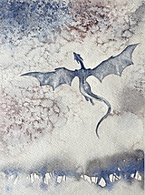 Obrazy - Akvarel “Rok draka” - 16583489_