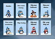 Papiernictvo - Míľnikové kartičky - Cesta malého tučniačika (pre chlapčeka) - 16584281_