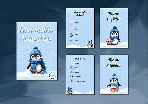 Míľnikové kartičky - Cesta malého tučniačika (pre chlapčeka)