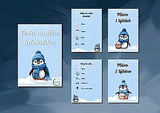 Papiernictvo - Míľnikové kartičky - Cesta malého tučniačika (pre chlapčeka) - 16584279_