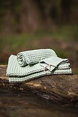 Úžitkový textil - Ľanová osuška a uterák Mint - 16583235_