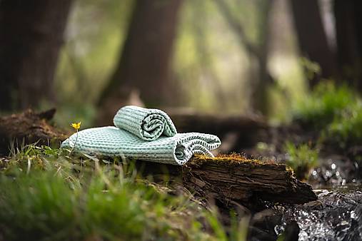 Úžitkový textil - Ľanová osuška a uterák Mint (uterák na tvár) - 16583233_