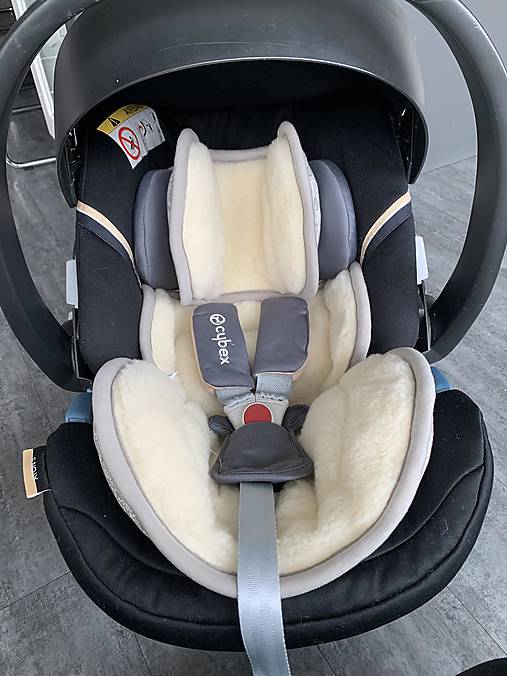 Detský textil - Vlnienka podložka do autosedačky pre novorodenca Cybex Aton 5 100% Merino top super wash Natural na mieru  - 16584402_