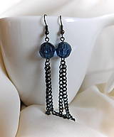 Náušnice - modré perličky / -50% - 16585682_