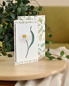 Papiernictvo - Pohľadnica s výšivkou - Fialový kvet - 16585395_