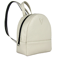 Batohy - Moderný malý ruksak z pravej kože v krémovej farbe - 16585203_