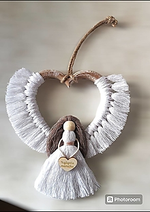 Dekorácie - Biely anjelik pre mamičku - 16585531_