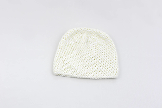 Detské čiapky - Biela čiapka AKRYL - 16585435_