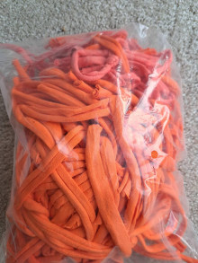Iný materiál - Zvyškový materiál - špagety (Oranžová) - 16584834_