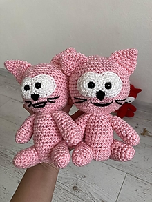 Hračky - mačka/mačička -dievčenské farby (ružová) - 16586131_