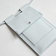 Kabelky - Kožená mini kabelka na mobil Ivy (icy blue) - 16587790_