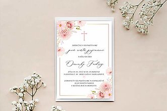 Papiernictvo - Pozvánka na prvé sväté prijímanie lúčne kvety - 16588178_