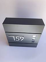 Nádoby - Poštová schránka BK.932 (čierna alebo antracit) s číslom na dom v 3D verzii - 16588206_