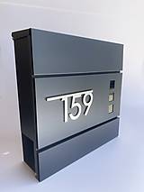 Nádoby - Poštová schránka BK.932 (čierna alebo antracit) s číslom na dom v 3D verzii - 16588208_