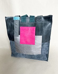 Veľké tašky - NULA šedá kožená veľká taška - 16587421_