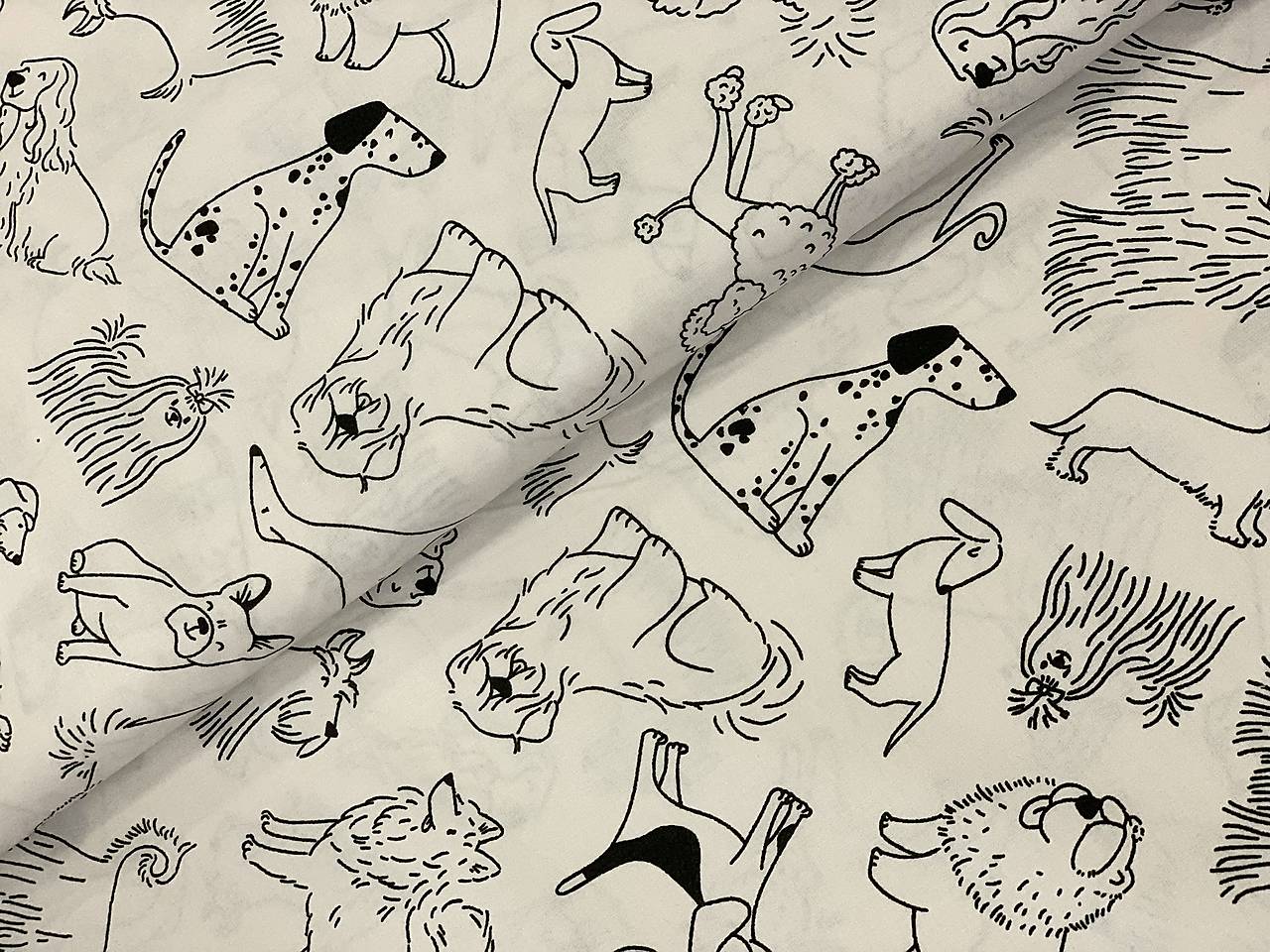 ❤️100% BAVLNA ČB NA VYMALOVANIE ❤️PSÍKY❤️