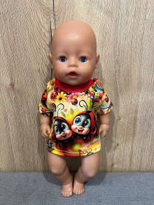 Hračky - Tričko pre bábiku BABY BORN - 43 cm, lienka - 16587853_