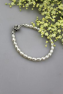 Náramky - perly jemný náramok - pravá prírodná perla - 16589602_