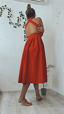 Šaty - Červené Ľanové šaty ,, Marilyn,, - 16591055_