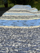 Úžitkový textil - Koberec chlpatý modrosivý 75x245cm - 16590286_