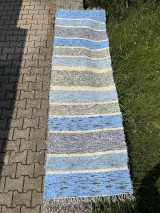 Úžitkový textil - Koberec chlpatý modrosivý 75x245cm - 16590288_