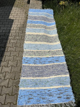 Úžitkový textil - Koberec chlpatý modrosivý 75x245cm - 16590289_