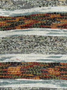 Úžitkový textil - Koberec oranžovo zelený pásikavý 74x190cm - 16590273_