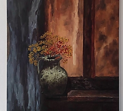 Obrazy - Obraz - Zátišie s vázou a kvetmi - 16593026_