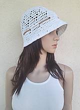 Čiapky, čelenky, klobúky - Biely klobúk - dovolenka ;) - 16591396_