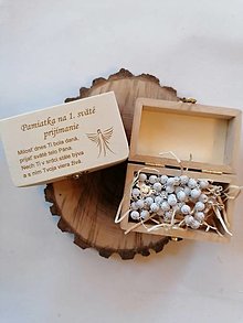Papiernictvo - Drevena darčeková krabička na ruženec k 1. Svätému prijímaniu typ 4 - 16591852_